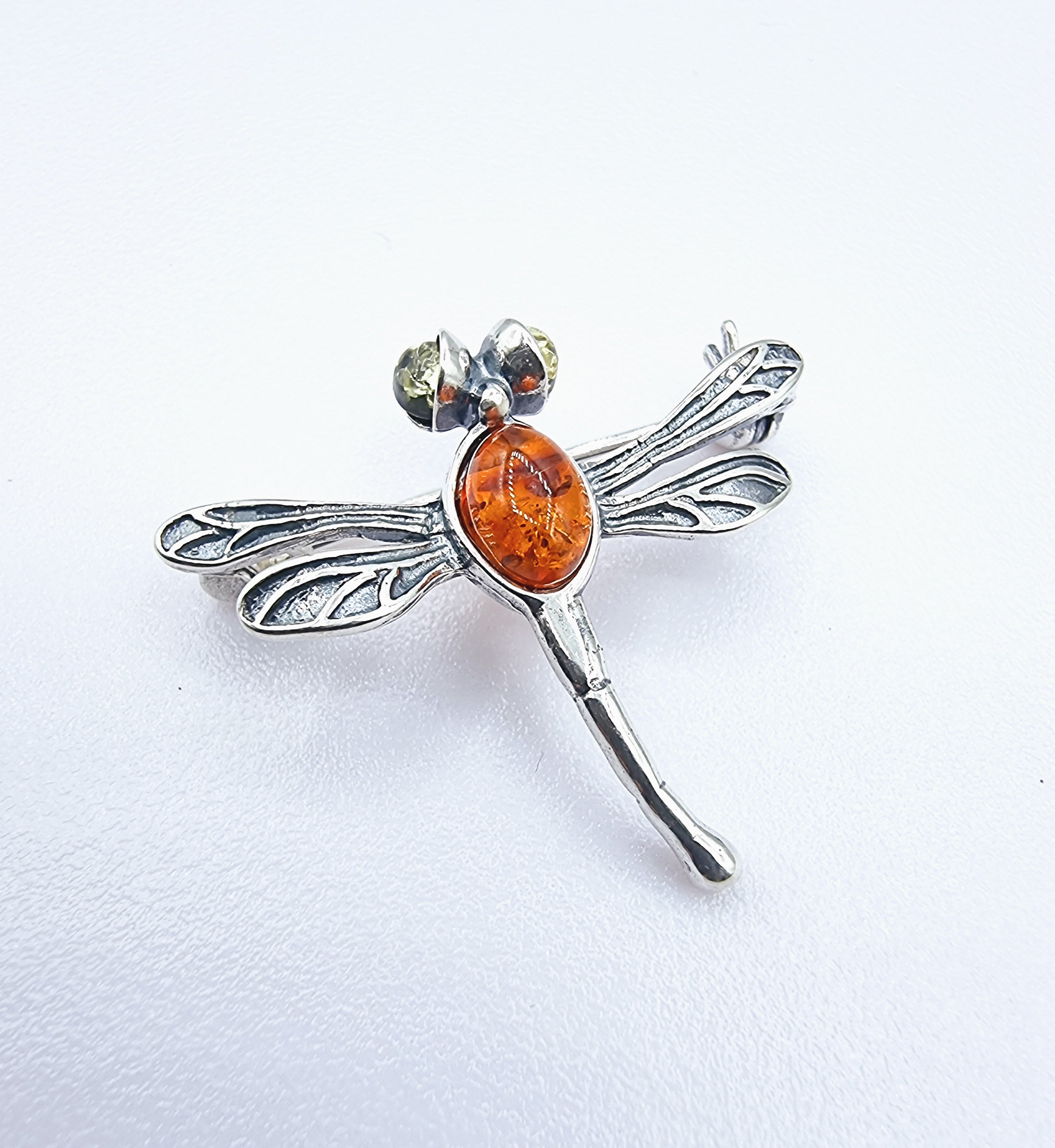 Baltic Amber Dragonfly Brooch MILA