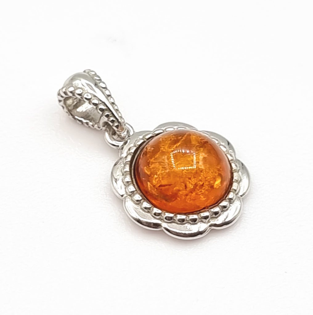 Petite Cognac Natural Baltic Amber Pendant | MILA 