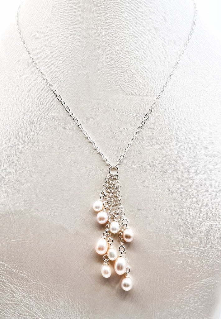 Luxurious Bunched Freshwater Pearl Drop Necklace